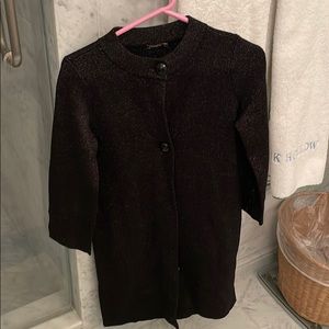 J McLaughlin Black long sweater with gold specks